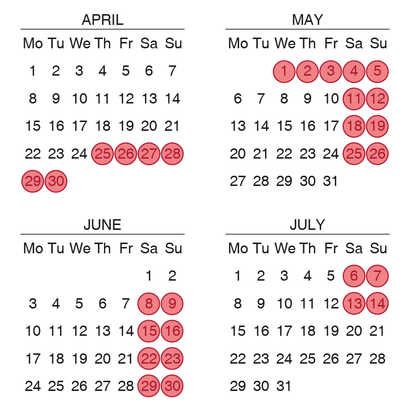calendario access fee
